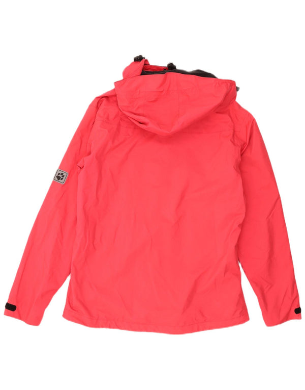 Jaqueta de chuva feminina com capuz Jack Wolfskin Reino Unido 12 poliéster rosa médio