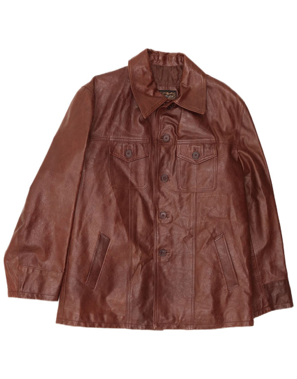 Jaqueta de couro masculina Spectra UK 42 XL marrom