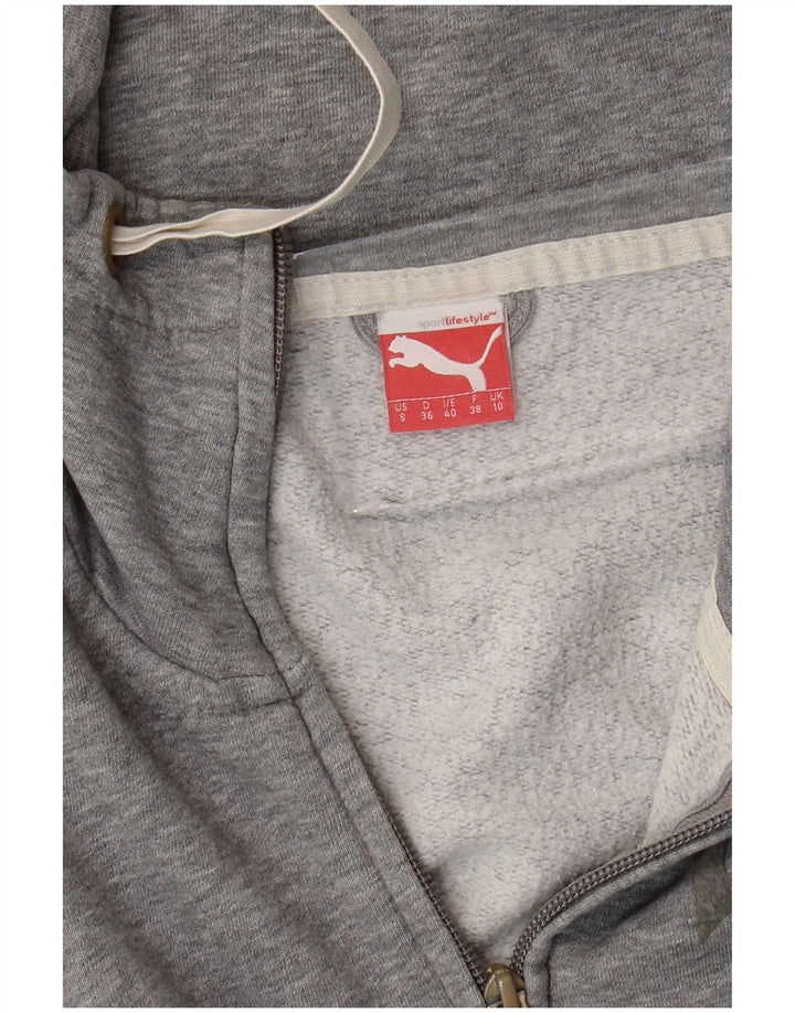 PUMA Womens Tracksuit Top Jacket UK 10 Pequeno Cinza Flecked