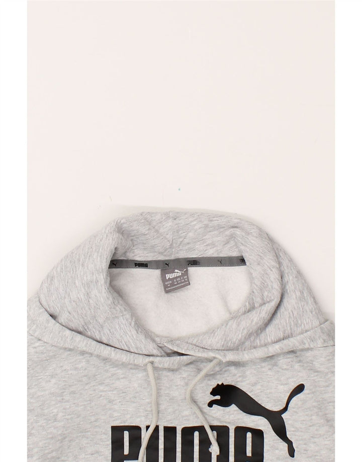 PUMA Womens Graphic Hoodie Jumper UK 12 Medium Grey Cotton Vintage Puma and Second-Hand Puma from Messina Hembry 