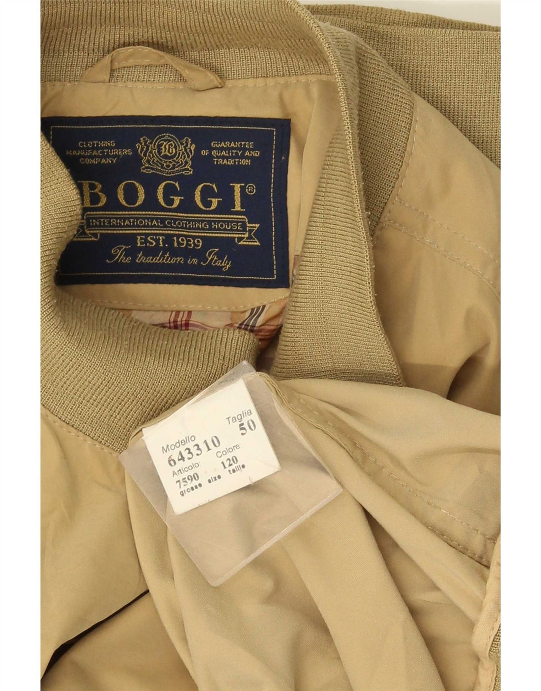 Jaqueta bomber masculina Boggi IT 50 grande poliéster cáqui