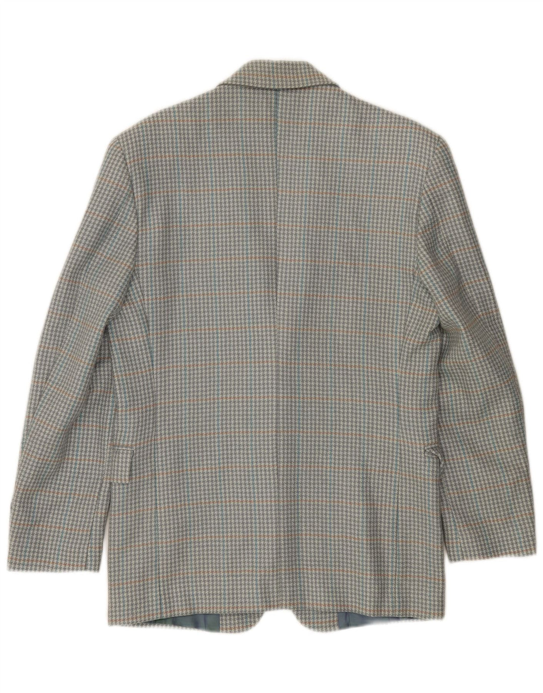 Jaqueta blazer masculina VINTAGE com 2 botões IT 46 pequena cinza houndstooth nova lã