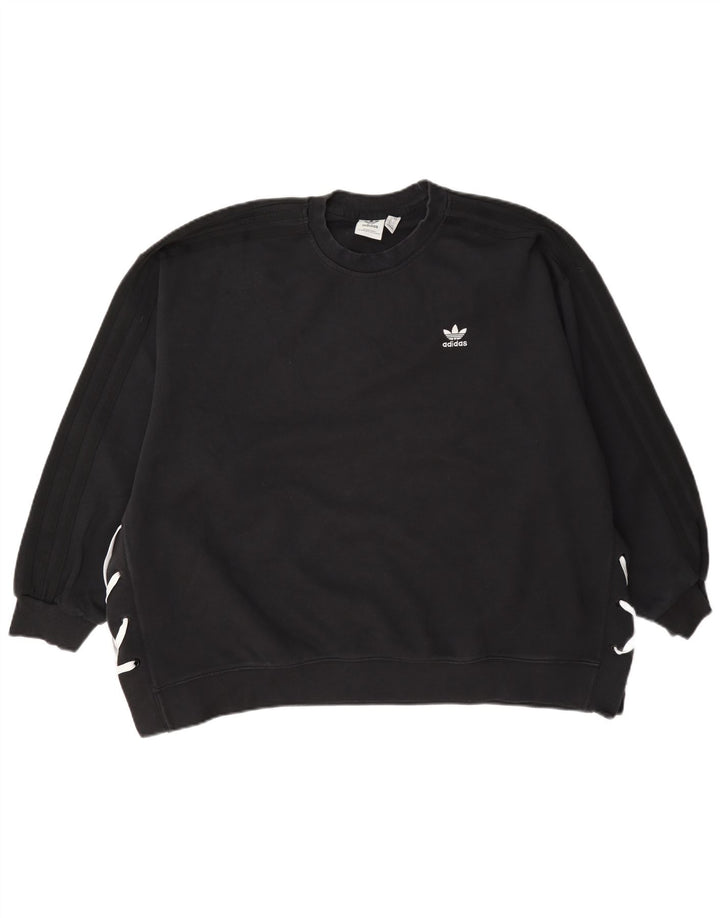 Adidas feminino oversized moletom jumper reino unido 14 grande algodão preto