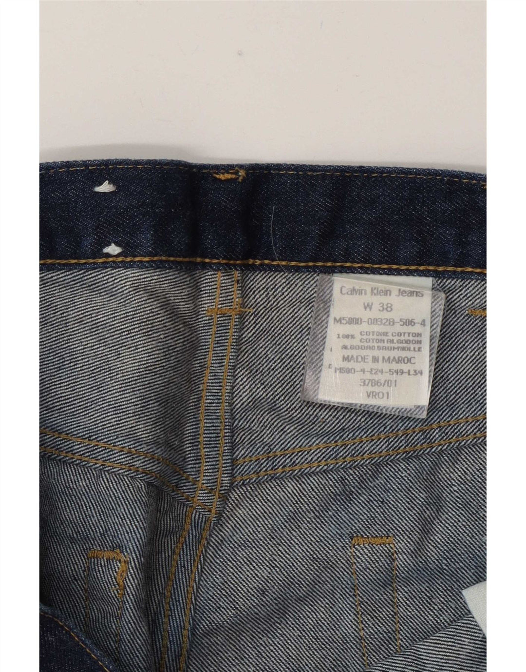 Calça jeans reta masculina Calvin Klein W38 L30 azul marinho algodão