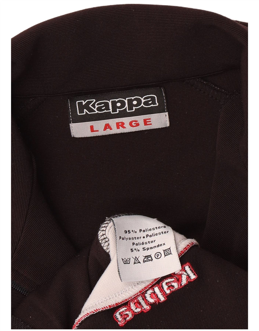 KAPPA Mens Treino Top Jaqueta Grande Poliéster Colorblock Preto