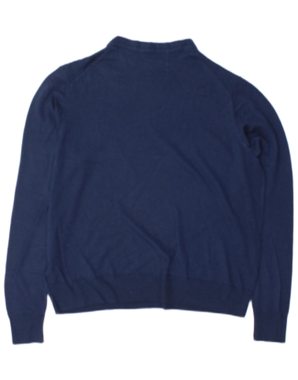 Suéter feminino Marks & Spencer com gola redonda, Reino Unido 16, grande, azul marinho, lã