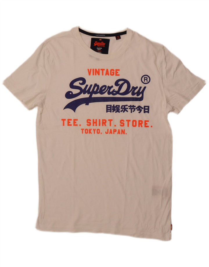 Camiseta masculina gráfica SUPERDRY grande algodão branco