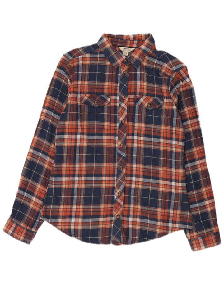 Camisa feminina de flanela Mountain Warehouse Reino Unido 12 algodão xadrez médio azul marinho