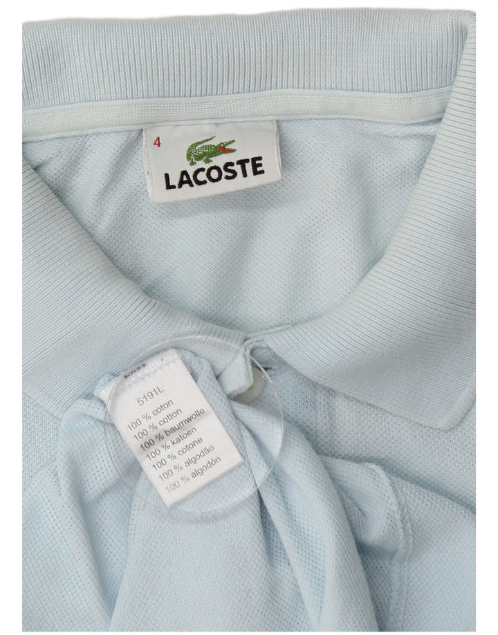 Camisa polo masculina Lacoste tamanho 4 algodão azul médio