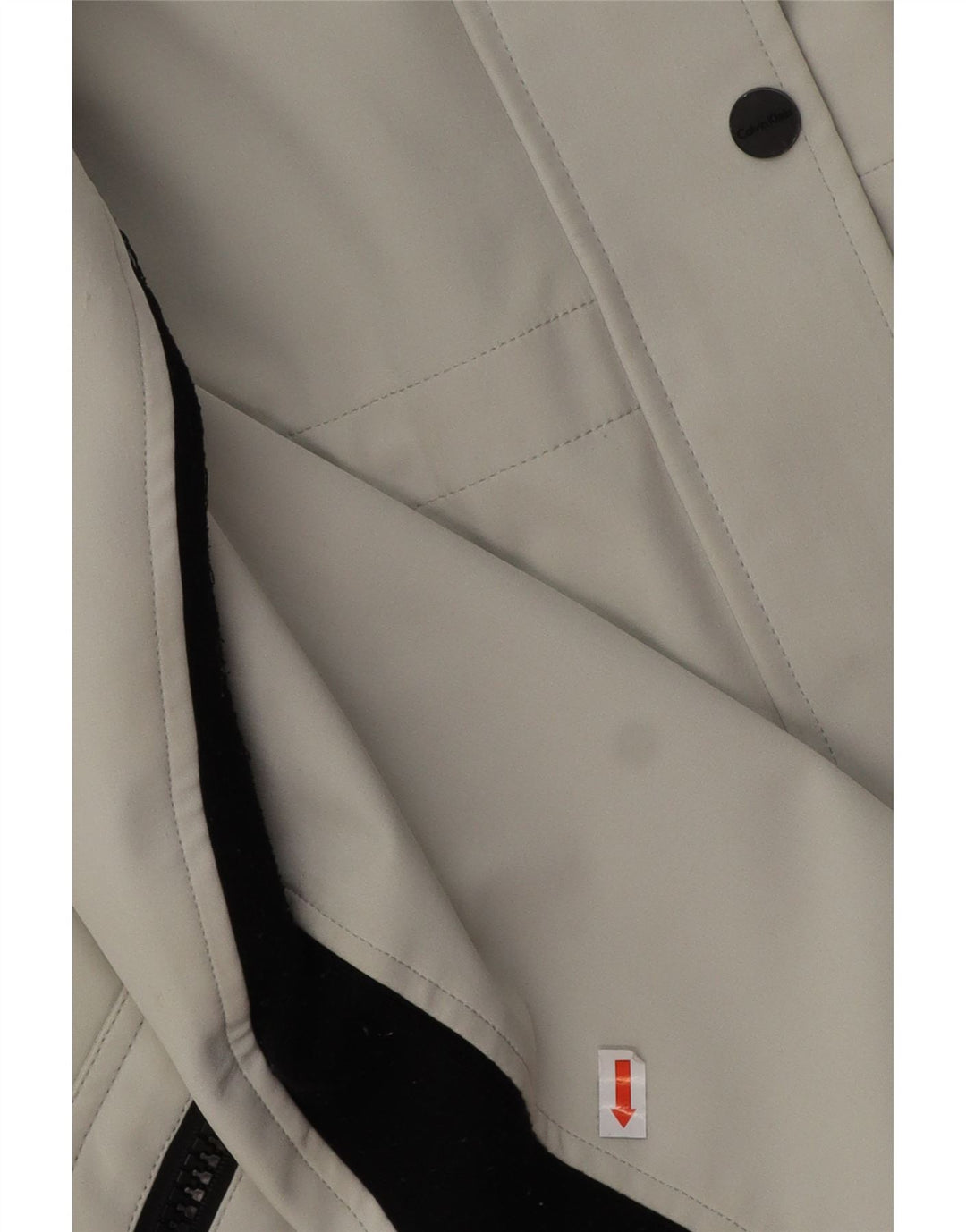 Casaco corta-vento feminino CALVIN KLEIN com capuz Reino Unido 16 grande poliéster cinza