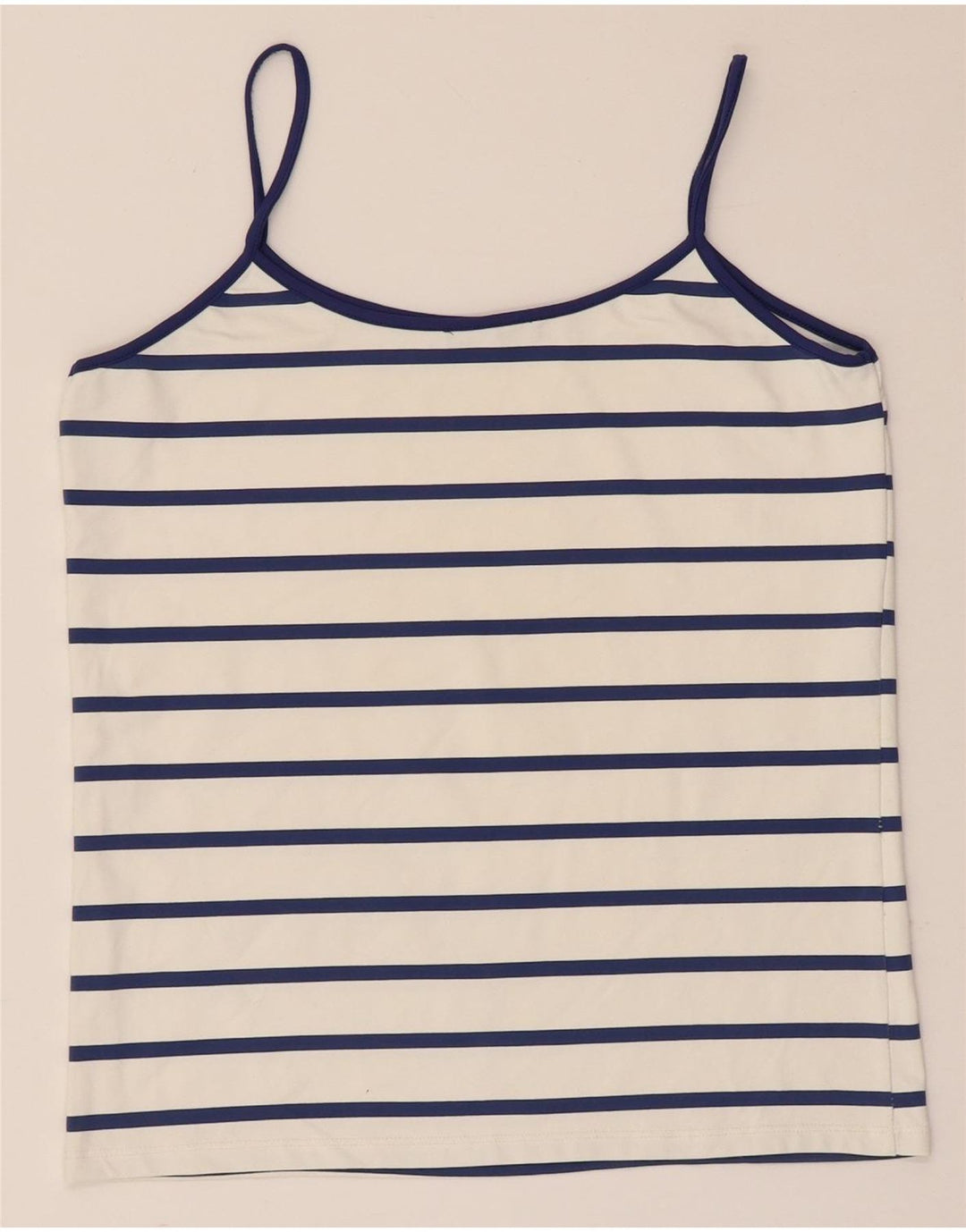Zara Womens Cami Top UK 14 Grande listrado branco