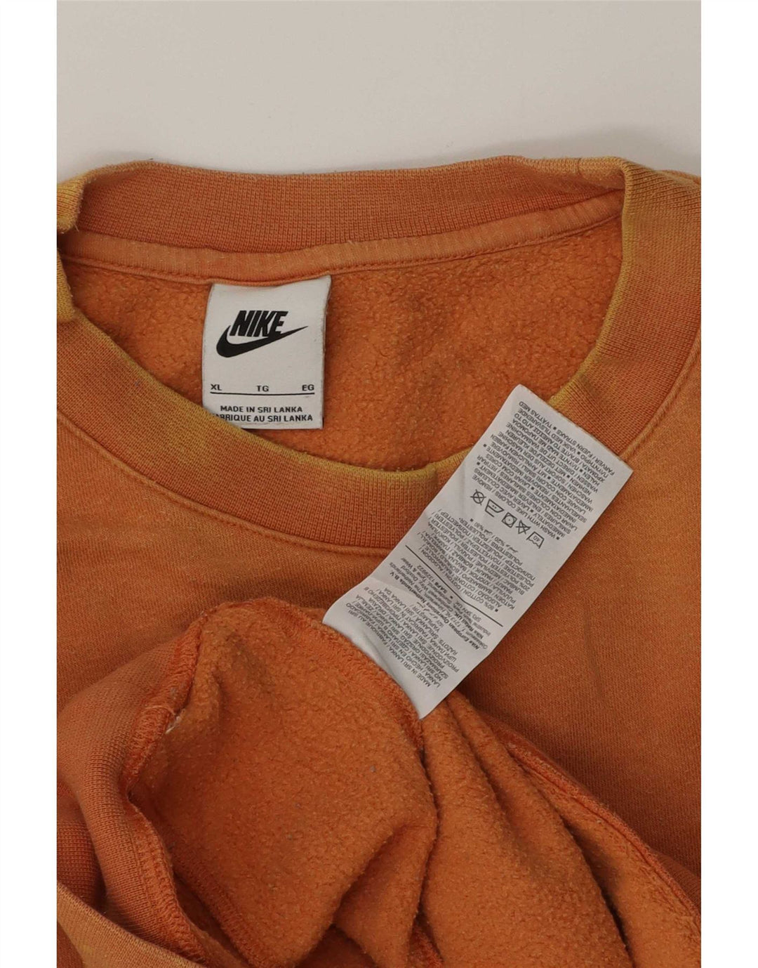 Nike Mens Moletom Jumper XL Laranja Algodão
