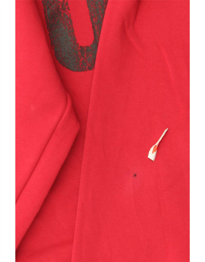 Puma feminino gráfico moletom jumper UK 10 pequeno algodão vermelho