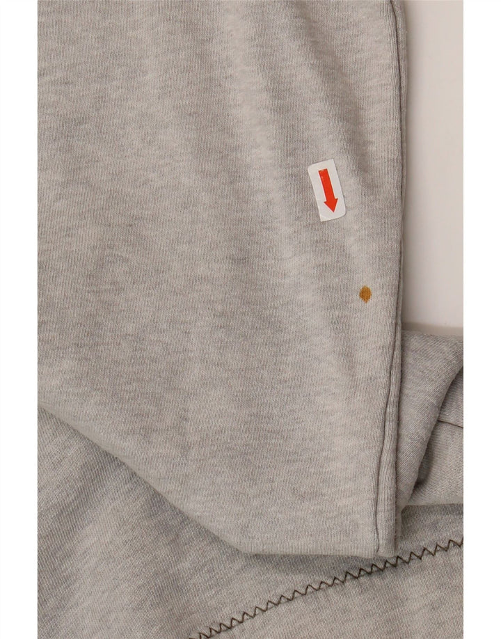 FAT FACE Mens Gráfico Zip Neck Moletom Jumper XL Algodão Cinza