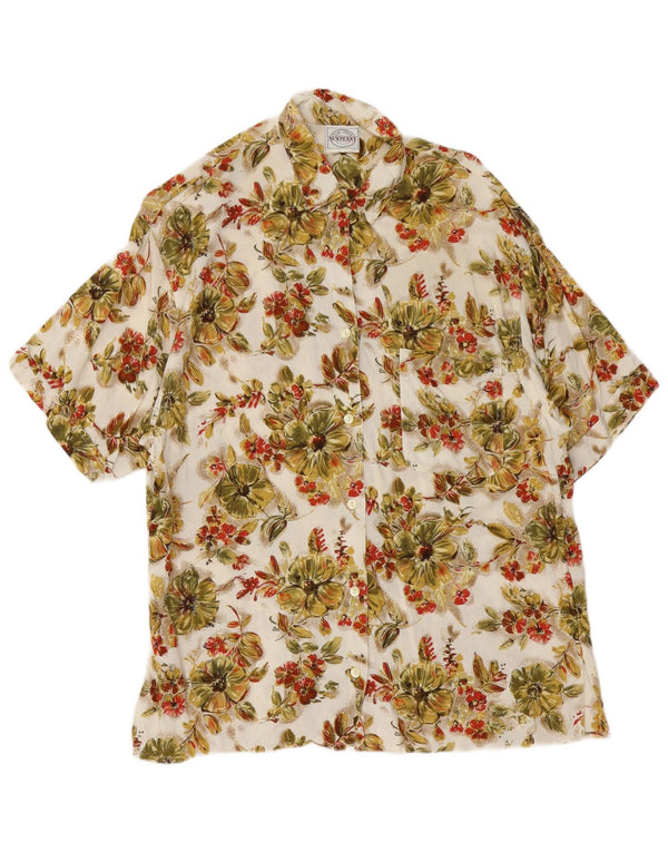 Blusa camisa havaiana feminina Newpenny UK 16 grande floral multicolorida