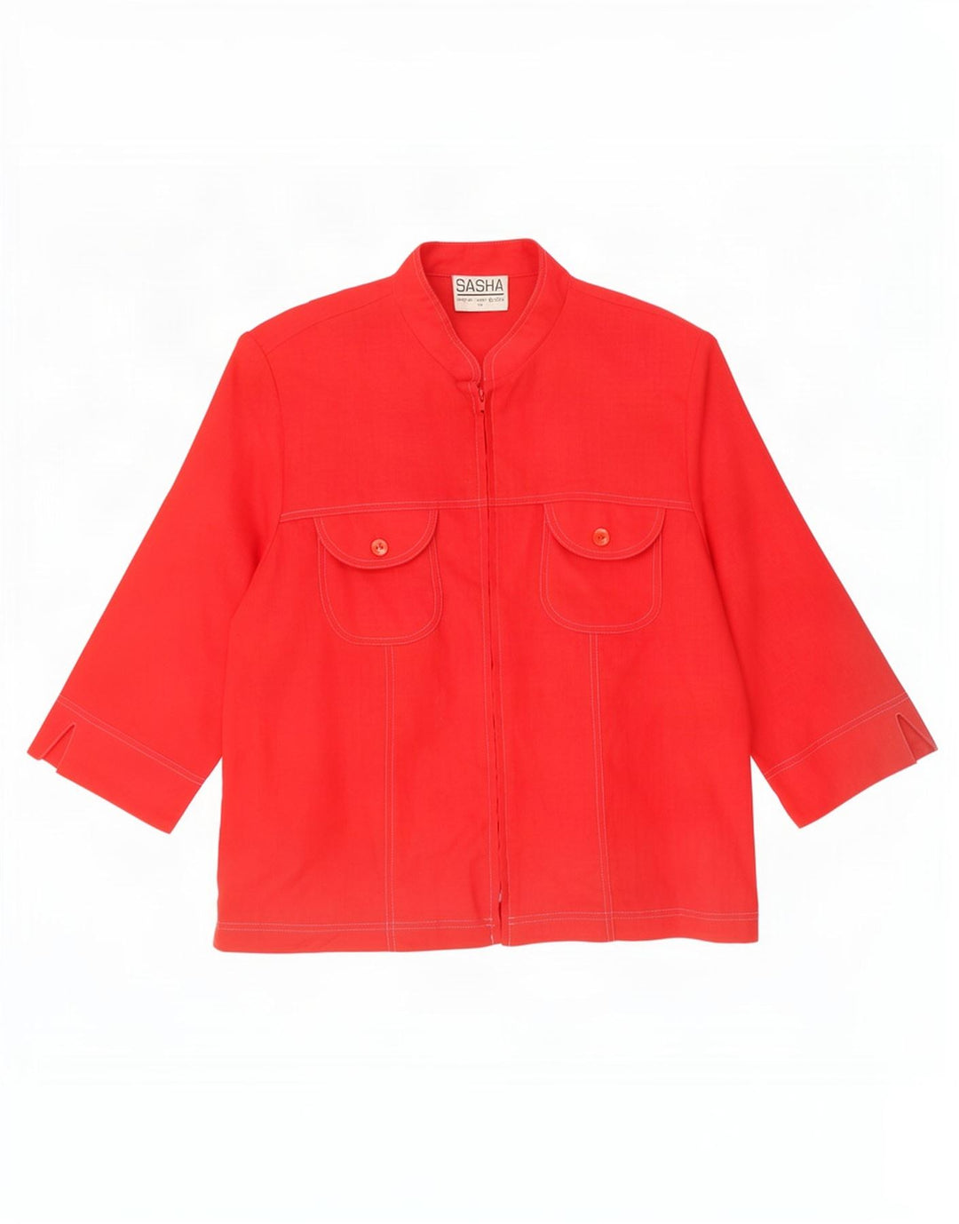 Blusa feminina Sasha manga 3/4 Reino Unido 14 linho vermelho médio