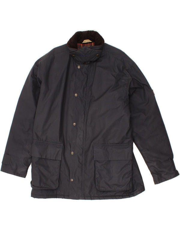 Jaqueta utilitária masculina VINTAGE UK 42 XL algodão azul marinho