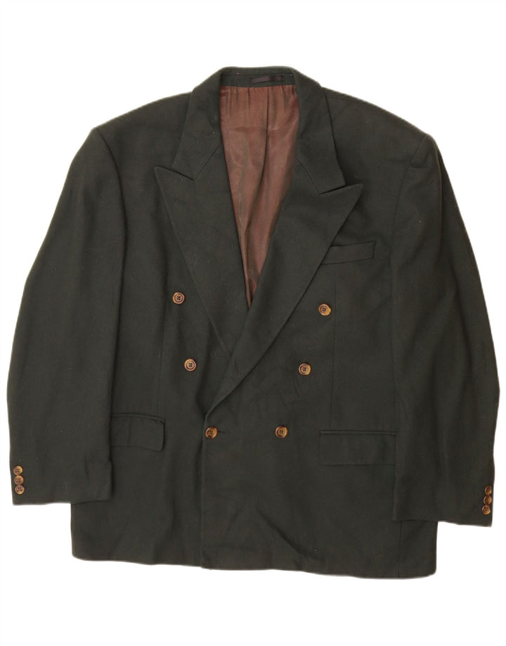 Jaqueta blazer masculina St Michael com peito duplo Reino Unido 42 XL verde lã nova