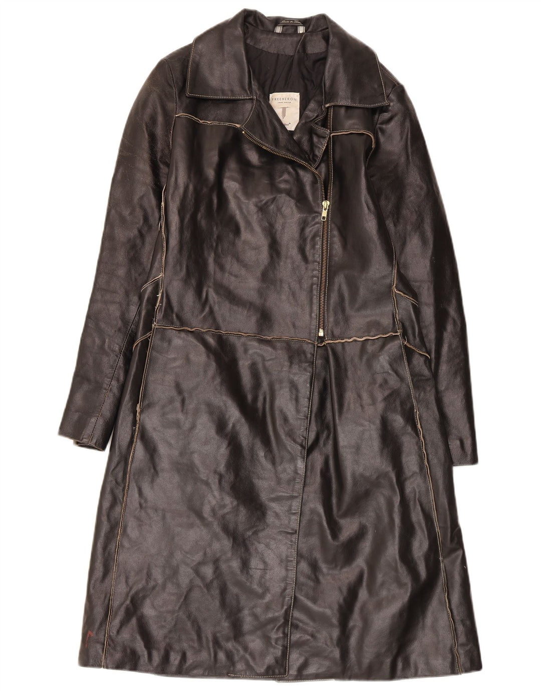Casaco trench feminino de couro Conbipel IT 42 médio preto