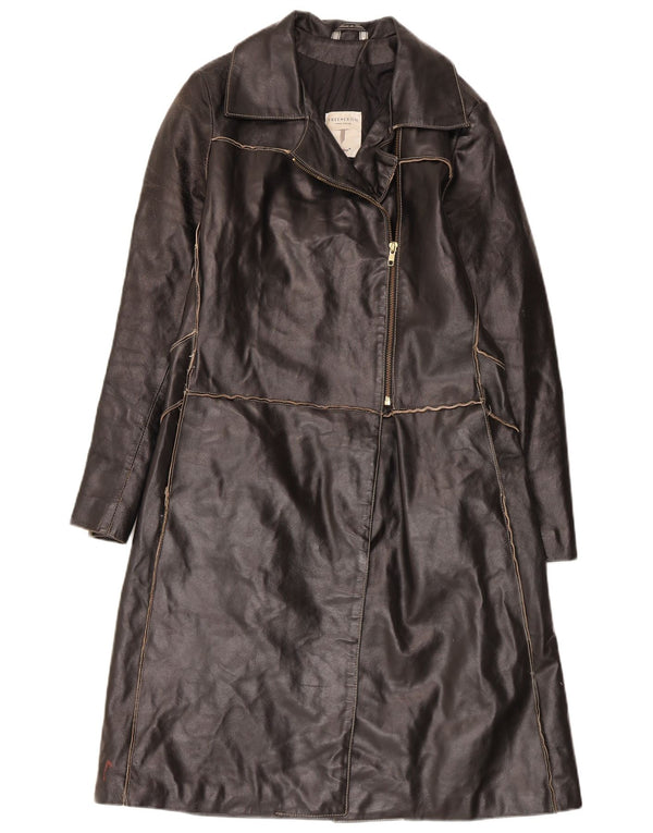 Casaco trench feminino de couro Conbipel IT 42 médio preto