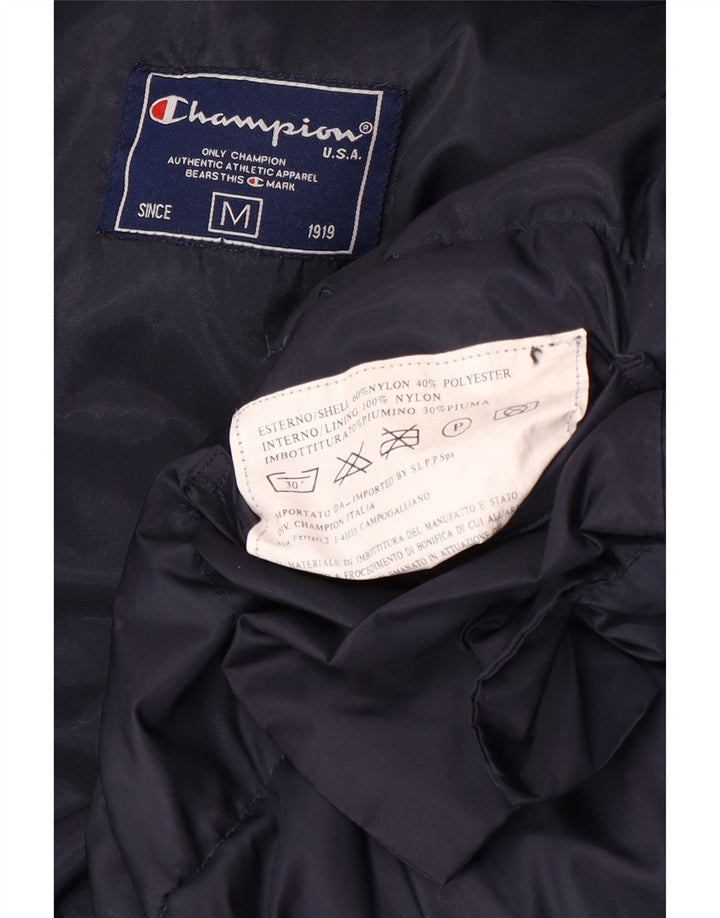 Jaqueta masculina acolchoada com capuz CHAMPION UK 38 médio azul marinho nylon