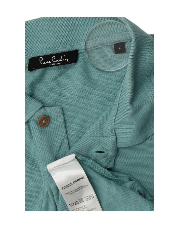 Camisa polo masculina Pierre Cardin grande algodão turquesa