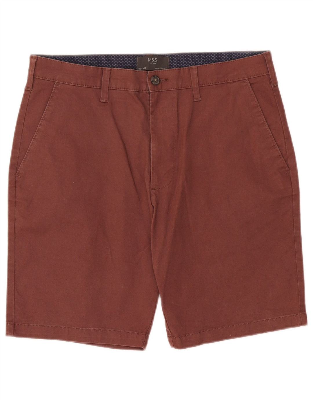 Shorts Chino Masculino Marks & Spencer W32 Médio Algodão Borgonha