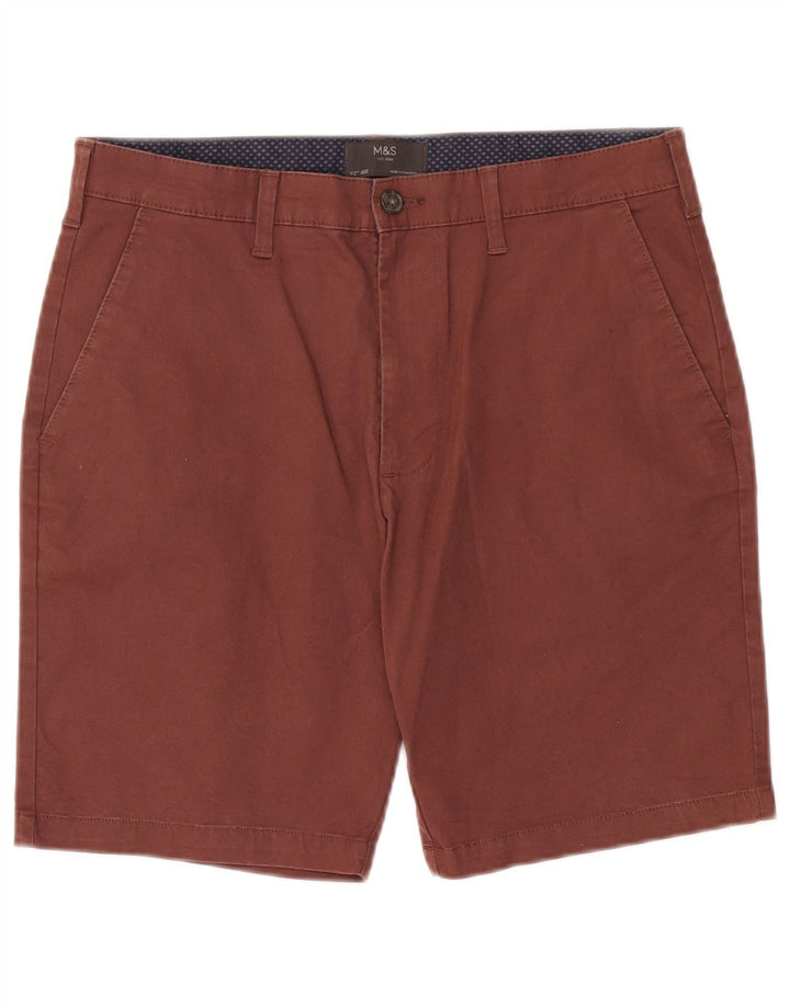 Shorts Chino Masculino Marks & Spencer W32 Médio Algodão Borgonha