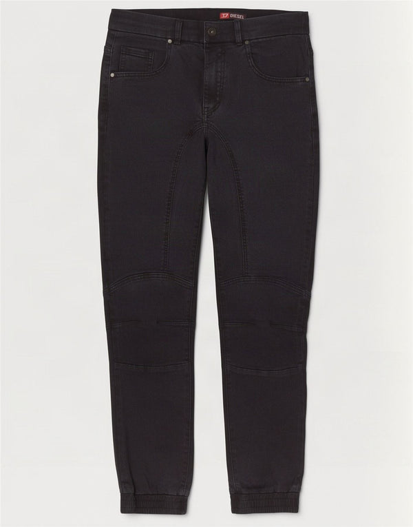 Diesel feminino joggers jeans retos IT 42 médio W29 L28 algodão preto