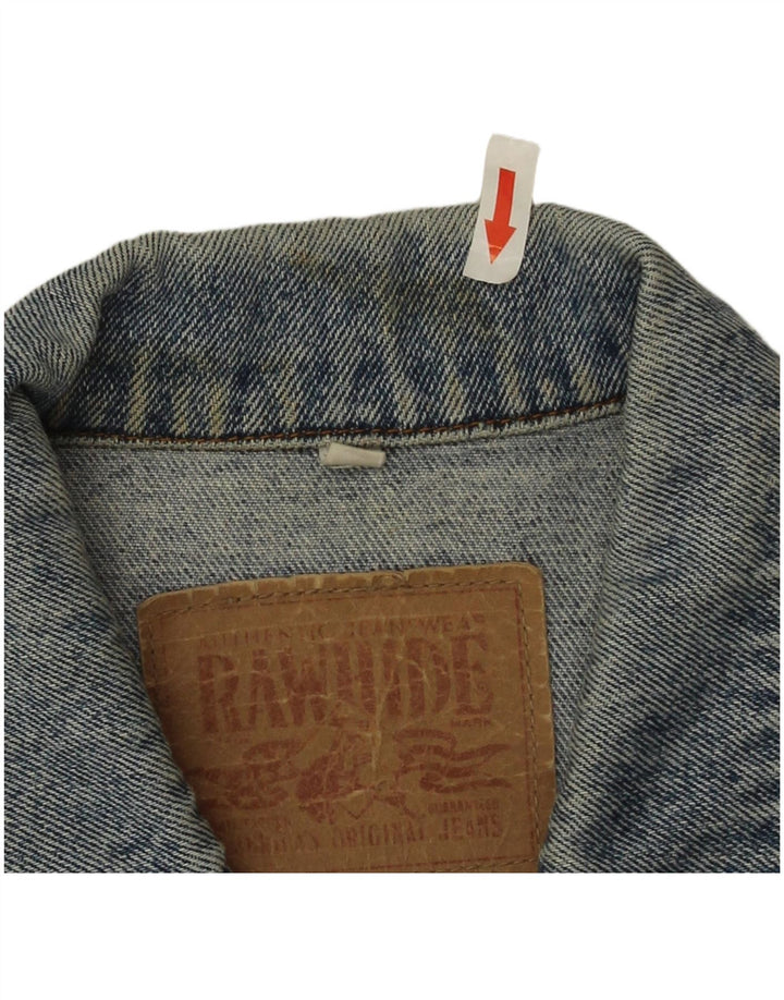 Jaqueta jeans masculina vintage UK 36 pequena azul