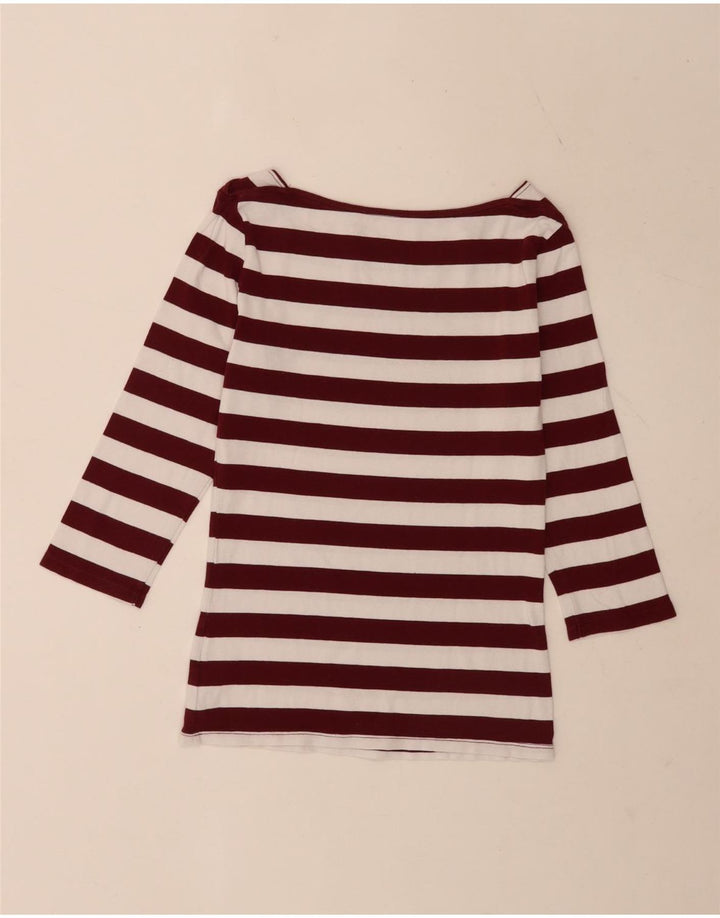 Tommy Hilfiger Top Regular Feminino Manga 3/4 Reino Unido 8 Pequeno Listrado Branco
