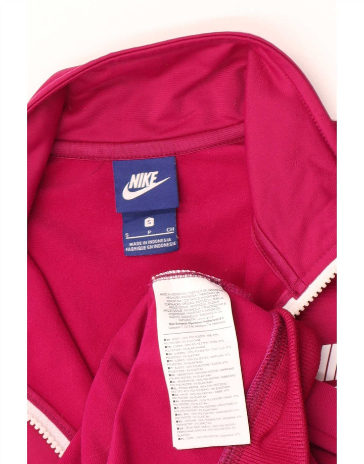 Nike Womens Tracksuit Top Jacket UK 10 Pequeno Poliéster Rosa