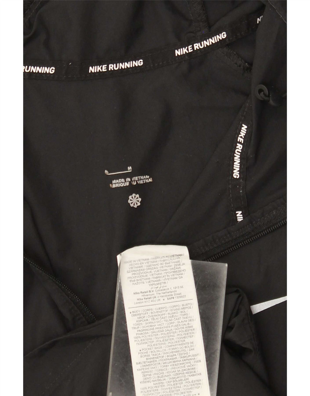 Nike Womens Running Hooded Tracksuit Top Jacket UK 14 Médio Preto