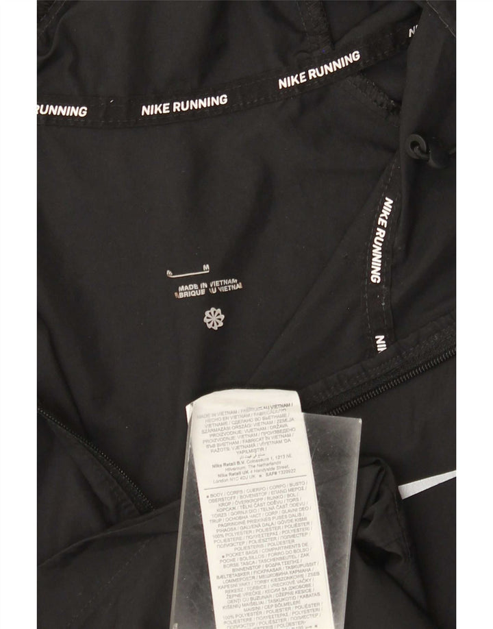 Nike Womens Running Hooded Tracksuit Top Jacket UK 14 Médio Preto