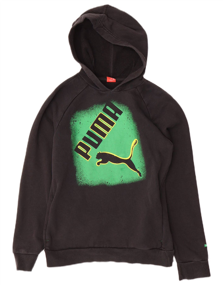 Jumper com capuz gráfico PUMA Boys 13-14 anos preto colorblock