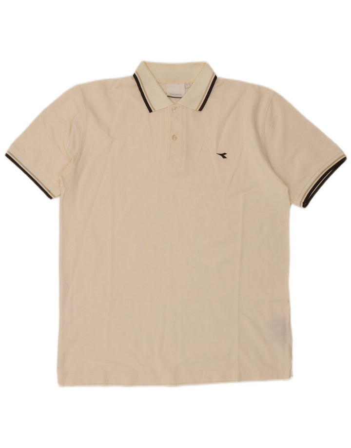 Camisa polo masculina Diadora grande algodão branco