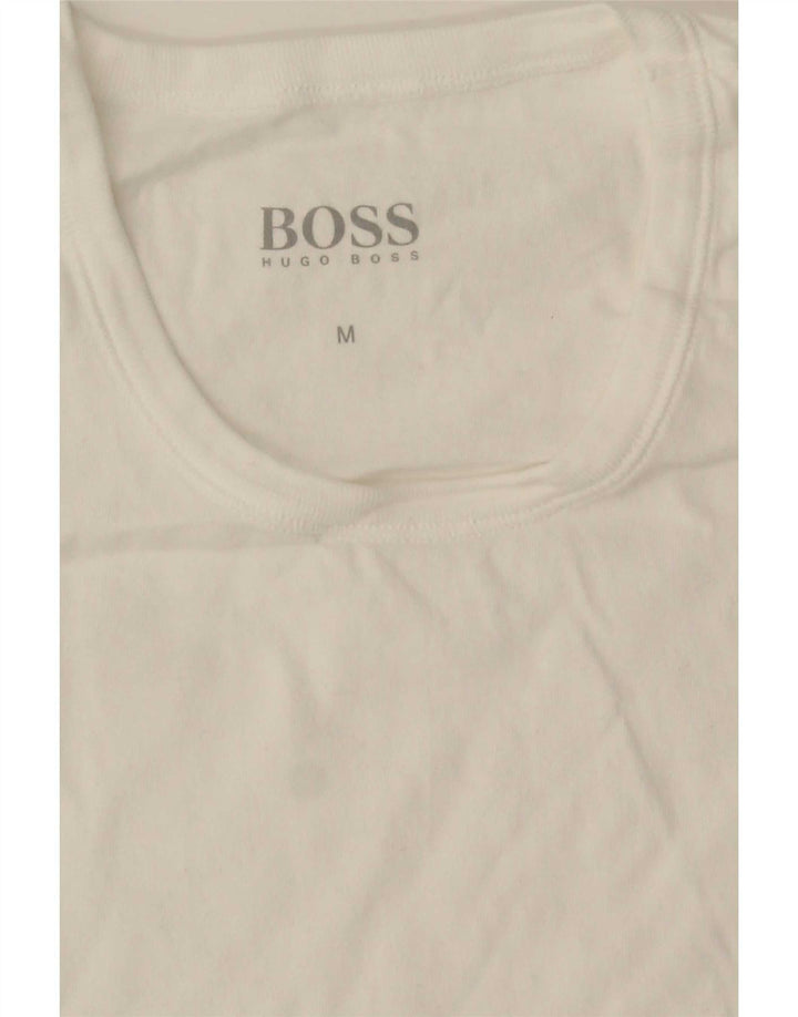 Camiseta masculina Hugo Boss Top Médio Branco