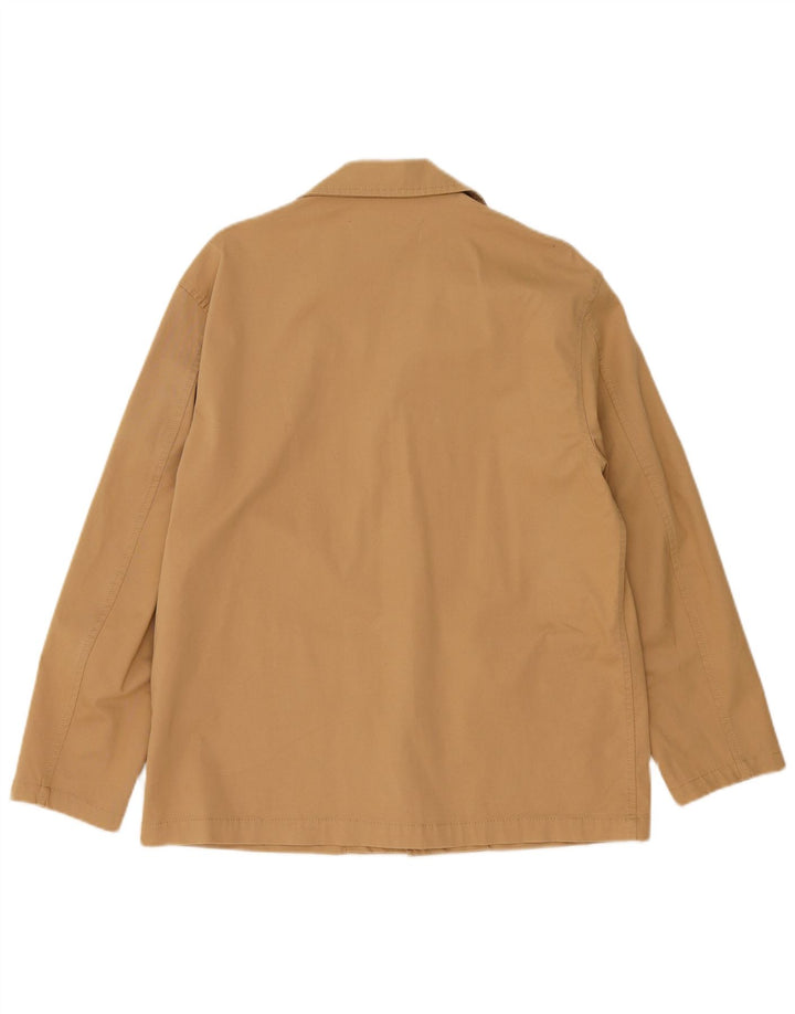Jaqueta blazer oversized Zara feminina com 3 botões Reino Unido 10 algodão bege pequeno