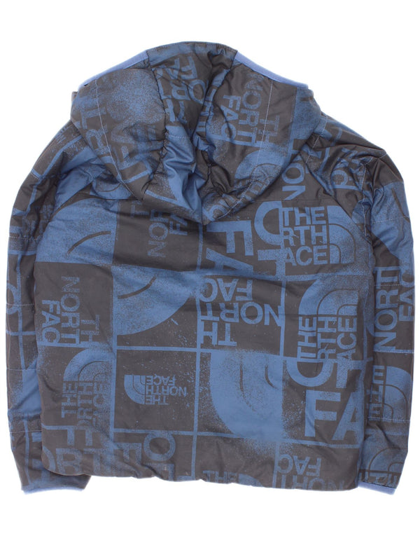 Jaqueta acolchoada reversível gráfica The North Face Boys 7-8 anos pequeno azul