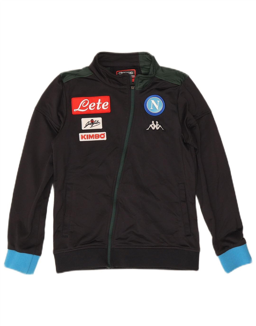Jaqueta Kappa Boys Gara Graphic Tracksuit 9-10 anos Preto Colorblock