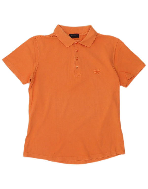 SERGIO TACCHINI Polo masculino IT 48 pequeno algodão laranja