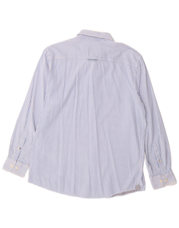 CREW CLOTHING Mens Tailored Fit Shirt XL Blue Pinstripe Cotton