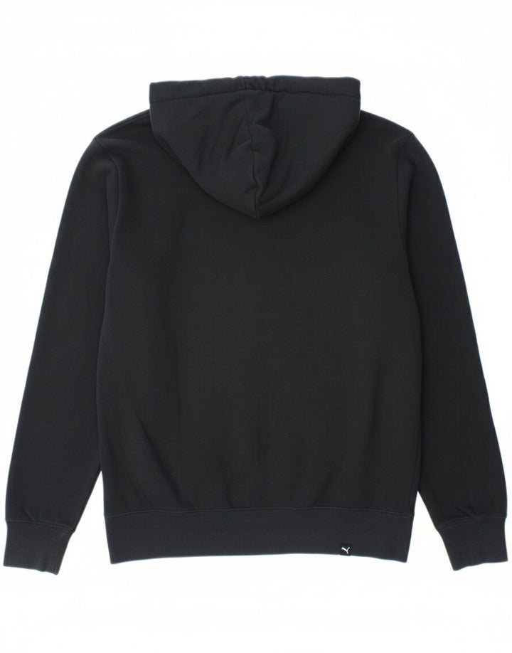 Suéter masculino PUMA com capuz e zíper gráfico médio algodão preto
