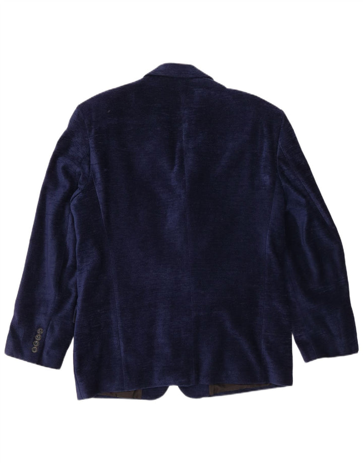 Jaqueta blazer masculina vintage com 4 botões Reino Unido 40 grande azul marinho