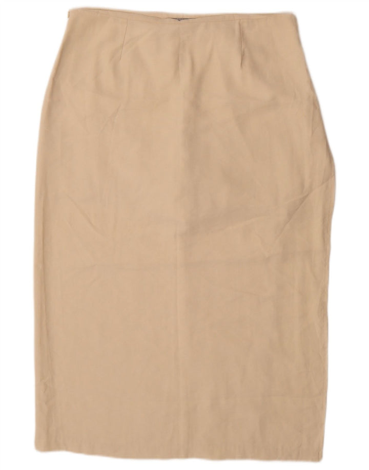Saia lápis feminina Zara grande W34 bege viscose