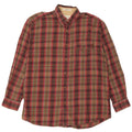 Camisa masculina de flanela Orvis grande algodão xadrez vermelho