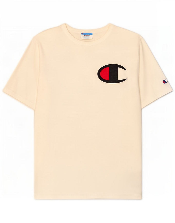 Camiseta gráfica masculina Champion Top Médio Branco