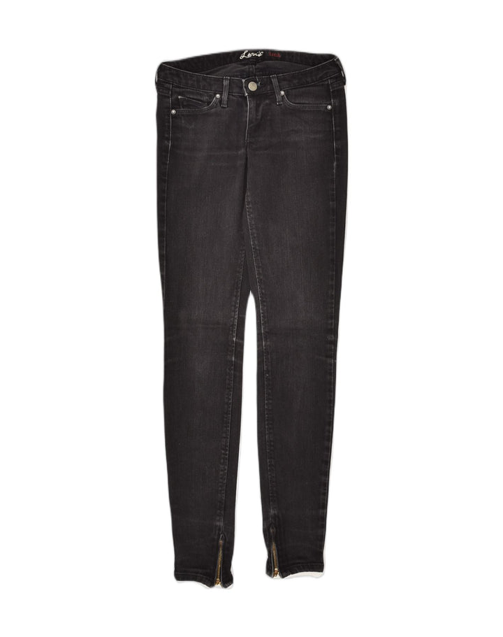 LEVI'S Womens Skinny Jeans W25 L31 Black Cotton | Vintage Levi's | Thrift | Second-Hand Levi's | Used Clothing | Messina Hembry 