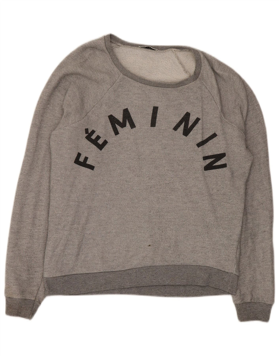 WHISTLES Suéter gráfico feminino oversized UK 8 pequeno cinza