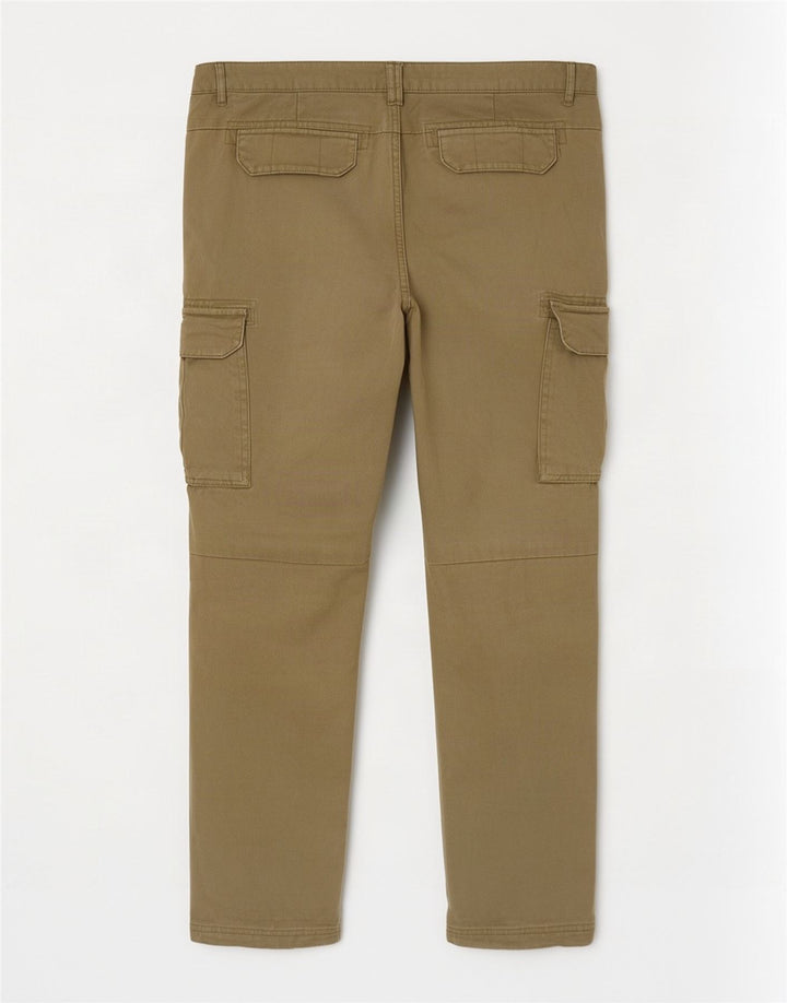 Bench Mens Slim Cargo Calças W34 L30 Algodão Cáqui